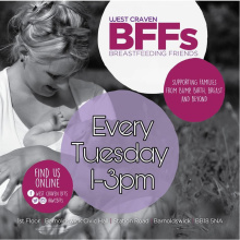 West Craven BFFs, every Tuesday 1-3pm, Parent breast feeding their baby in the background